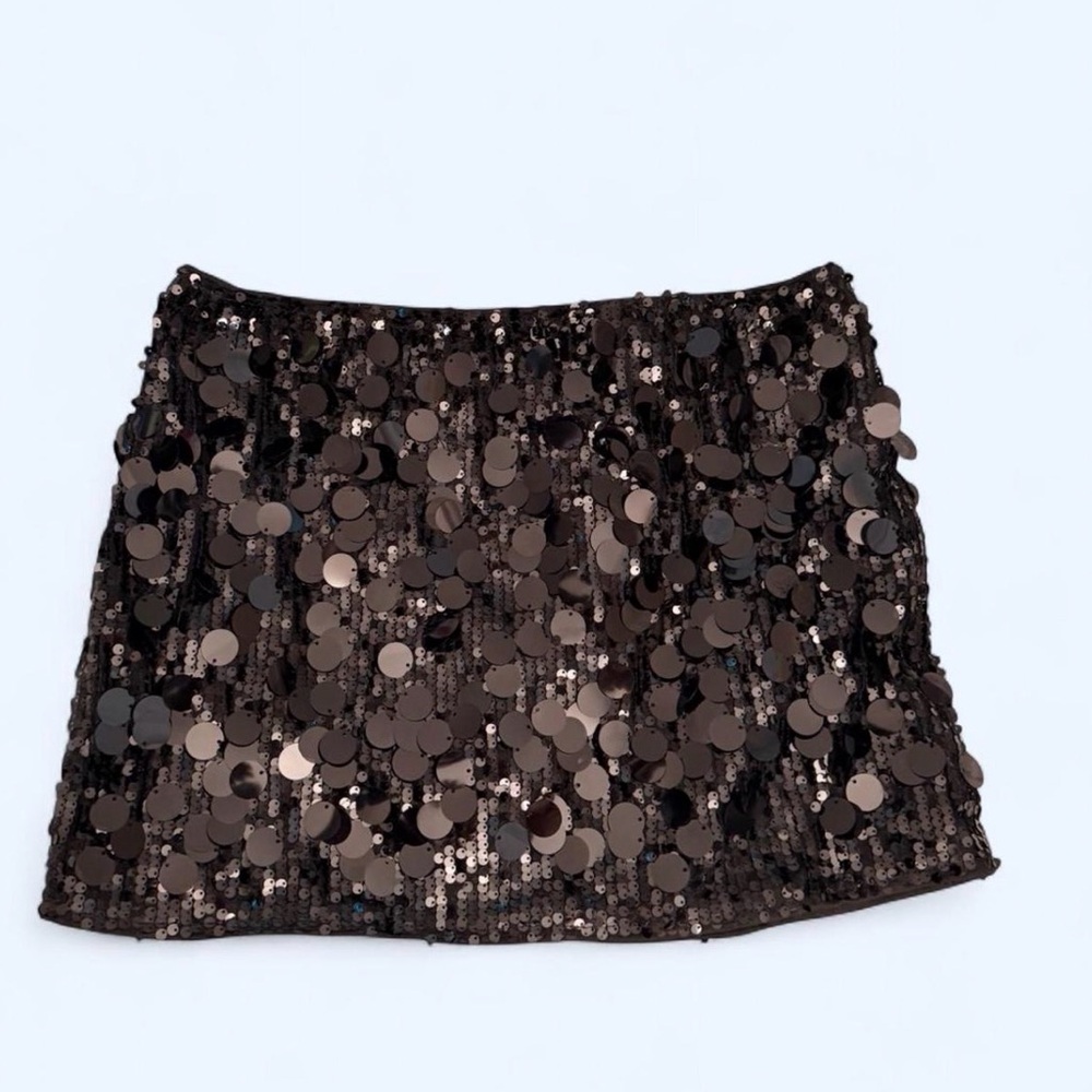 Black Sequin Mini Skirt